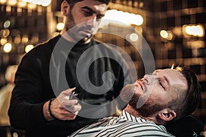 Clients in barbershop