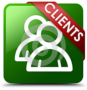 Clients group icon green square button