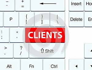 Clients red keyboard button
