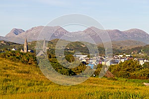 Clifden Cityview with twelve bens in background