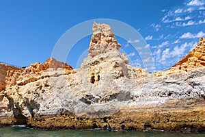 Cliff of Algar seco in Carvoeiro, Algarve, Portugal