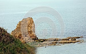 cliff in the area where the Normandy landing of allies was carried out during the Second World War in Northern France