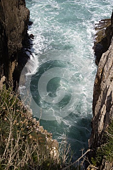 Cliff in asturias, a sunny day