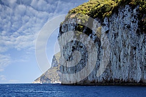 Cliff in Capri island coast