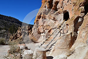 Cliff Cave Dwelling with Ladder