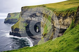 cliff with caves and hideouts visible