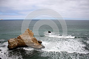 Cliff coast of Atacama desert near Paracas in Peru