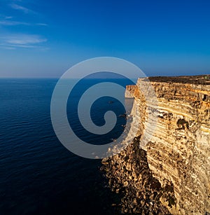 The cliff coast of Lampedusa