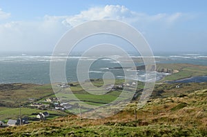 Cliff Coast and Sea View from Sky Road in Clifden, Ireland