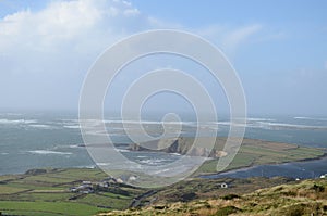 Cliff Coast and Sea View from Sky Road in Clifden, Ireland