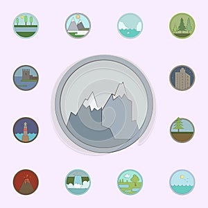 Cliff colored in circle icon. landscapes icons universal set for web and mobile