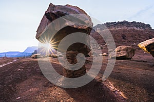 Cliff Dwellers stone house and balanced rocks, roadside attraction in Marble Canyon, AZ