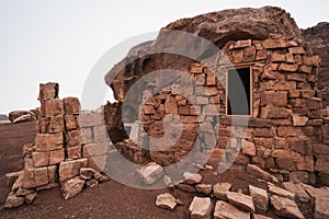 Cliff Dwellers stone house and balanced rocks, roadside attraction in Marble Canyon, AZ