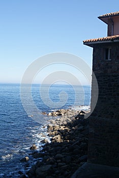 Cliff in Elantxobe Basque Country. Cantabrian Sea