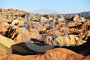 Cliff and formations in Danxia at Zhangye