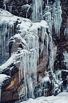 Cliff full of an icicles
