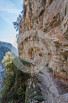 Cliff Hanging Trail in Monodendri, Northern Greece
