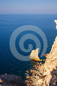 The cliff La Vela, Lampedusa