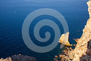 The cliff La Vela, Lampedusa