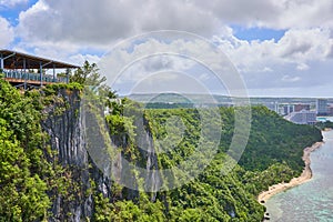 Cliff from the Lover`s Point at Guam, USA