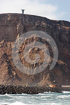 Cliff with monument on the top