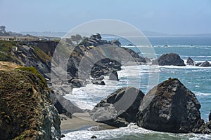 Cliff in the Pacific ocean, Big Sur California USA