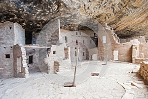 Cliff Palace ancient puebloan village of houses and dwellings in Mesa Verde National Park New Mexico USA