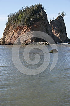 Cliff inside the deep blue of Caribbean sea Venezuela photo