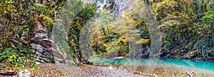 Cliff on the river Khosta. Sochi National Park. Russia