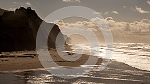 Cliff at San Gregorio State Beach Silhouette photo