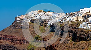Cliff of Santorini island and traditional architecture