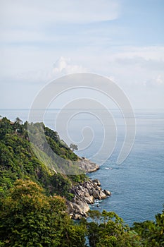 Cliff and sea ocean in Thailand