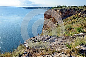 Cliff Sea View Cape Kaliakra Top Landmark Bulgaria Travel Destination Seascape