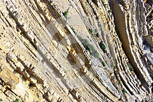 Cliff of sedimentary rocks photo