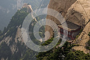 Cliff-side building at Hua Shan mountain in Shaanxi province, Chi