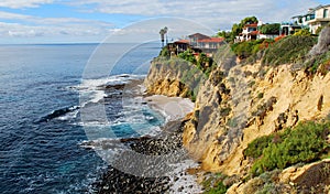 Cliff side homes in Laguna Beach, California.