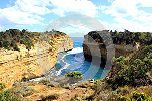 The cliff,the sky, the sea