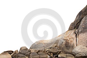 Cliff stones isolated white background photo