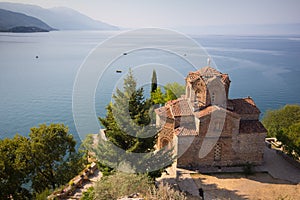 Cliff-top church at Lake Ohrid, Macedonia