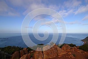 Cliff top with sea and bay below