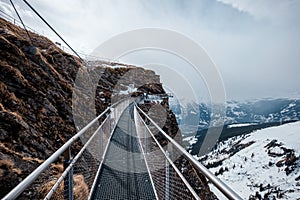 A cliff walk in Grindelwald First, Switzerland