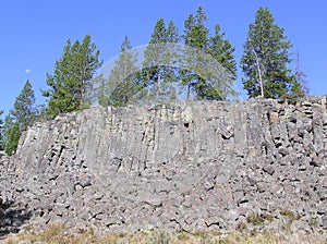Columnar basalt at Sheepeater Cliff in Yellowstone National Park photo