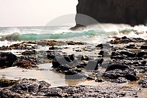 Cliff and waves