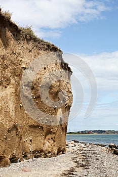 Cliffed coast in Tuno island, Denmark photo