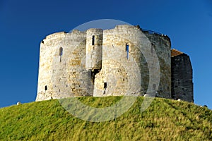Clifford`s Tower. One of the main surviving features of York Castle