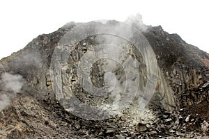 cliffs and active volcanic craters