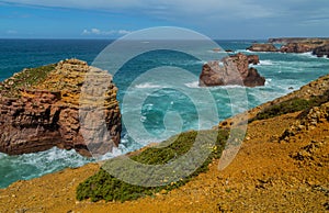 Cliffs in the Algarve West Coast