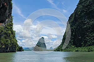 Cliffs Along the Bay surrounded by Islands with Mangroves