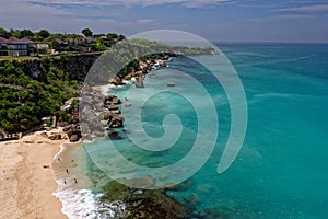 Cliffs along coastline, Jimbaran, Bali photo