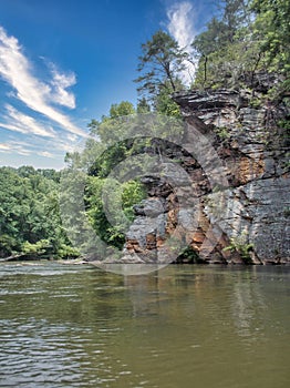 Cliffs along Dan River in Danbury, North Carolina